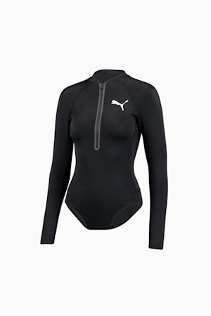 PUMA Swim Women's Long Sleeve Surf Suit, black, extralarge-GBR