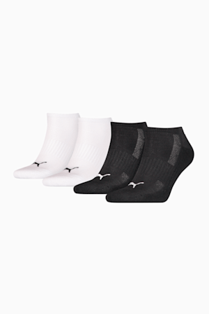 PUMA Unisex Cushioned Sneaker Socks 4 pack, black / white, extralarge-GBR