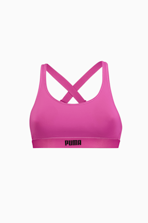  PUMA Women Sports Bra, 3-Pack (Pink/Purple/Black, X