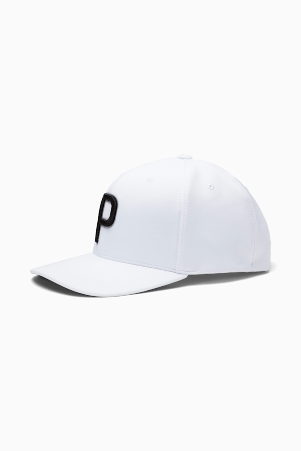 P Snapback Men's Golf Cap, Bright White, extralarge