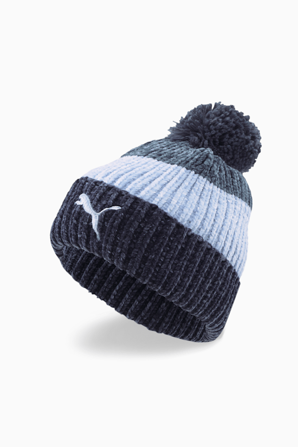 Pom Pom Beanie Women's Hat, Parisian Night-Evening Sky-Blue Wash, extralarge
