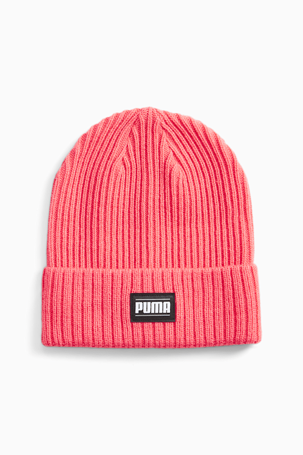 Classic Cuff Ribbed Beanie, Electric Blush, extralarge