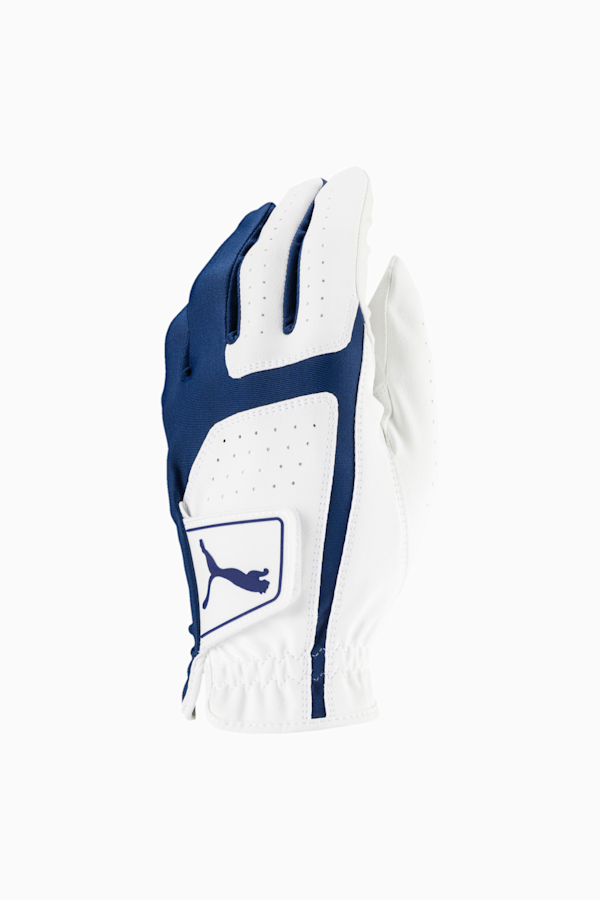 Flexlite Left Hand Men's Golf Glove, Bright White-Monaco Blue, extralarge-GBR