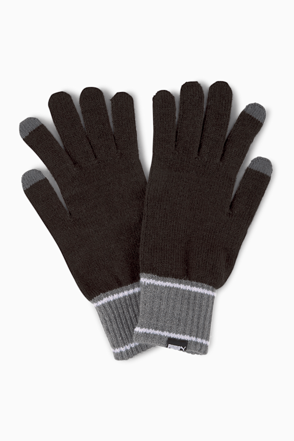 Knitted Gloves, Puma Black-Dark Gray Heather, extralarge