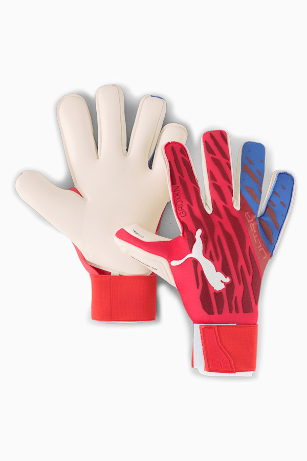 ULTRA Grip 1 Hybrid Pro Goalkeeper Gloves, Sunblaze-Puma White-Bluemazing, extralarge