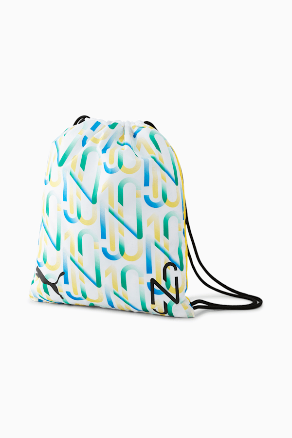 Neymar Jr Gym Sack, Puma White-Dandelion-Puma Black-Amazon Green, extralarge