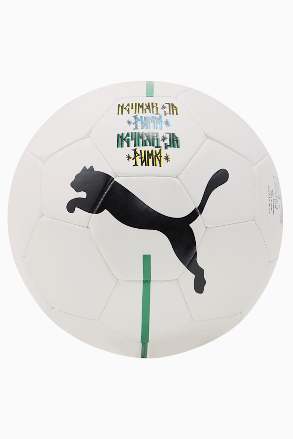 Neymar Jr Fan Ball, Puma White-Puma Black-Dandelion-Amazon Green, extralarge