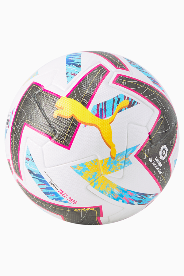 Orbita LaLiga 1 FIFA Pro Match Football, Puma White-Beetroot Purple-Blue Atoll, extralarge