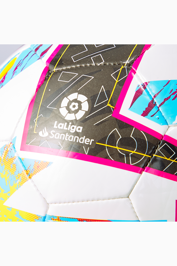 PUMA Orbita LaLiga 1 MS Mini Soccer Ball, Puma White-Beetroot Purple-Blue Atoll, extralarge