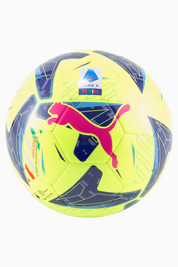 Orbita Serie A Machine Stitched Football, Lemon Tonic-Navy Blue-Sunset Glow, extralarge-GBR