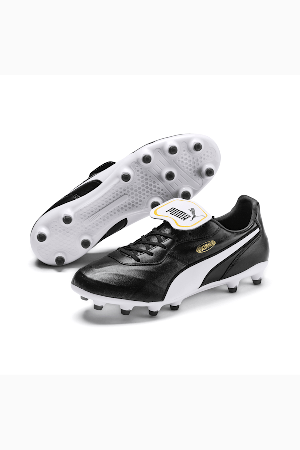 KING Top FG Football Boots, Puma Black-Puma White, extralarge