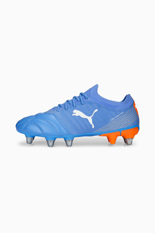 Avant Pro Men's Rugby Boots, Blue Glimmer-PUMA White-Ultra Orange, extralarge-GBR