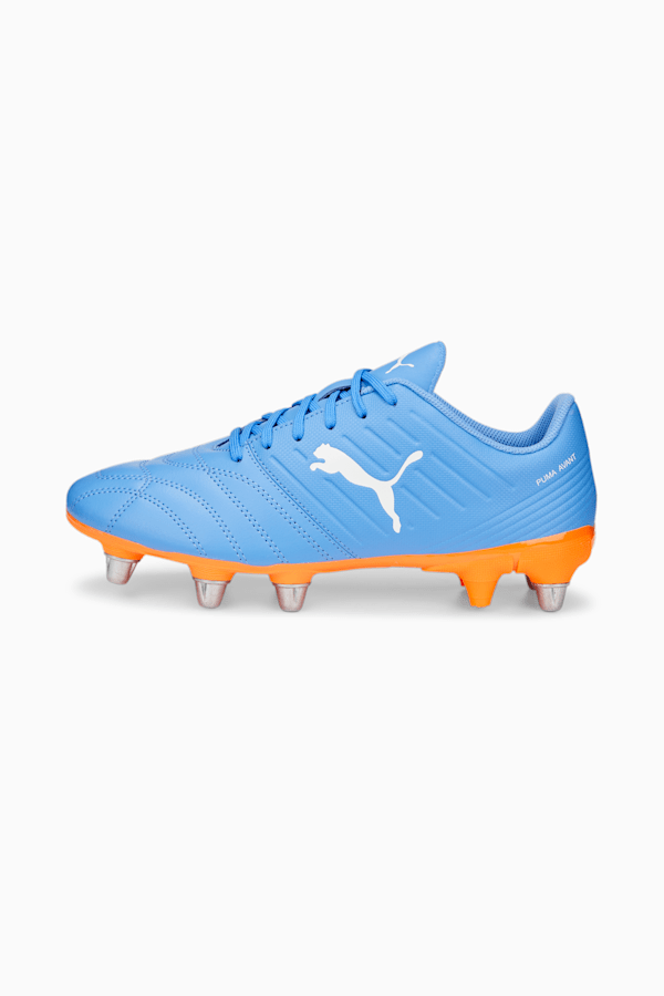 Avant Men's Rugby Boots, Blue Glimmer-PUMA White-Ultra Orange, extralarge-GBR