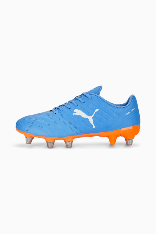Avant Men's Rugby Boots, Blue Glimmer-PUMA White-Ultra Orange, extralarge-GBR