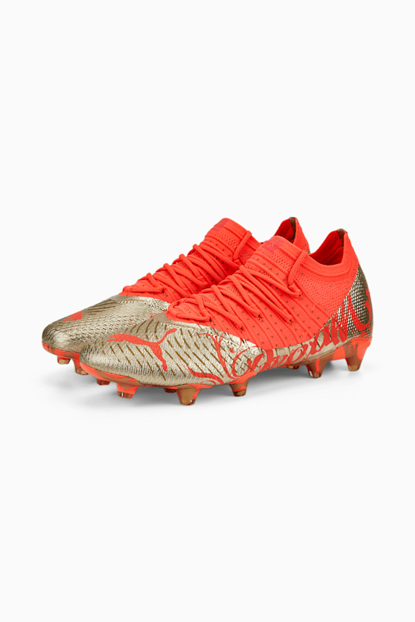 FUTURE 1.4 Neymar Jr FG/AG Football Boots Men, Fiery Coral-Gold, extralarge