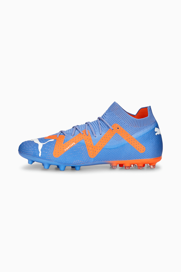 FUTURE ULTIMATE MG Football Boots, Blue Glimmer-PUMA White-Ultra Orange, extralarge