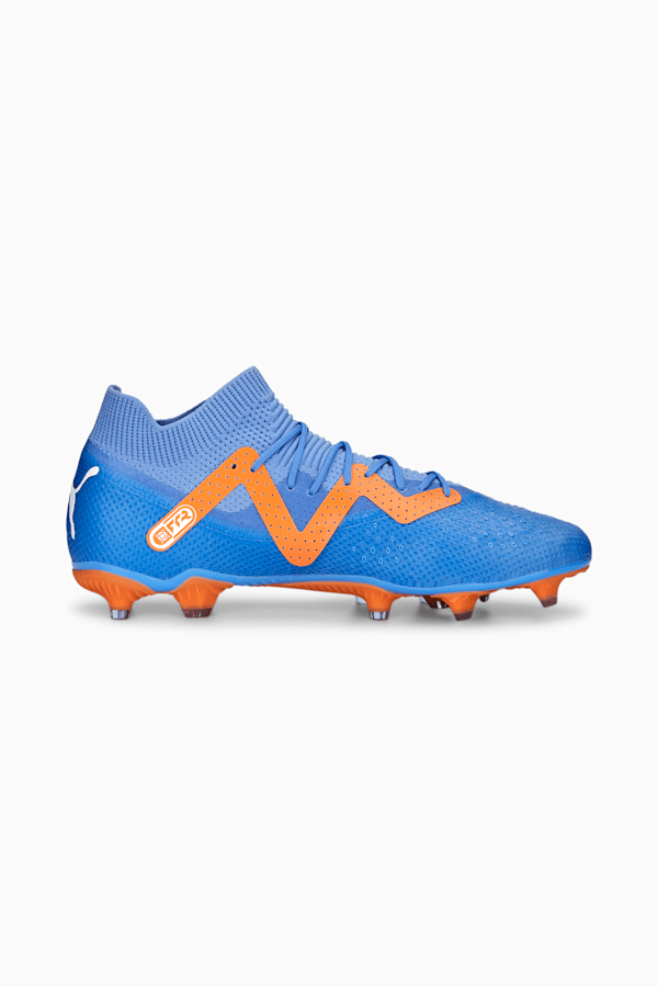 FUTURE Pro FG/AG Football Boots, Blue Glimmer-PUMA White-Ultra Orange, extralarge