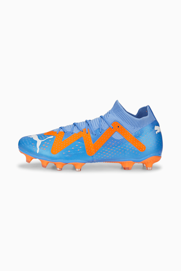 FUTURE Match FG/AG Football Boots, Blue Glimmer-PUMA White-Ultra Orange, extralarge-DFA