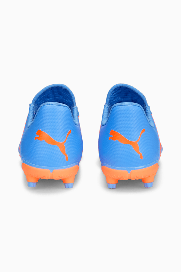FUTURE Play FG/AG Football Boots Youth, Blue Glimmer-PUMA White-Ultra Orange, extralarge