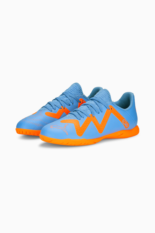 Orange and blue soccer 2025 cleats