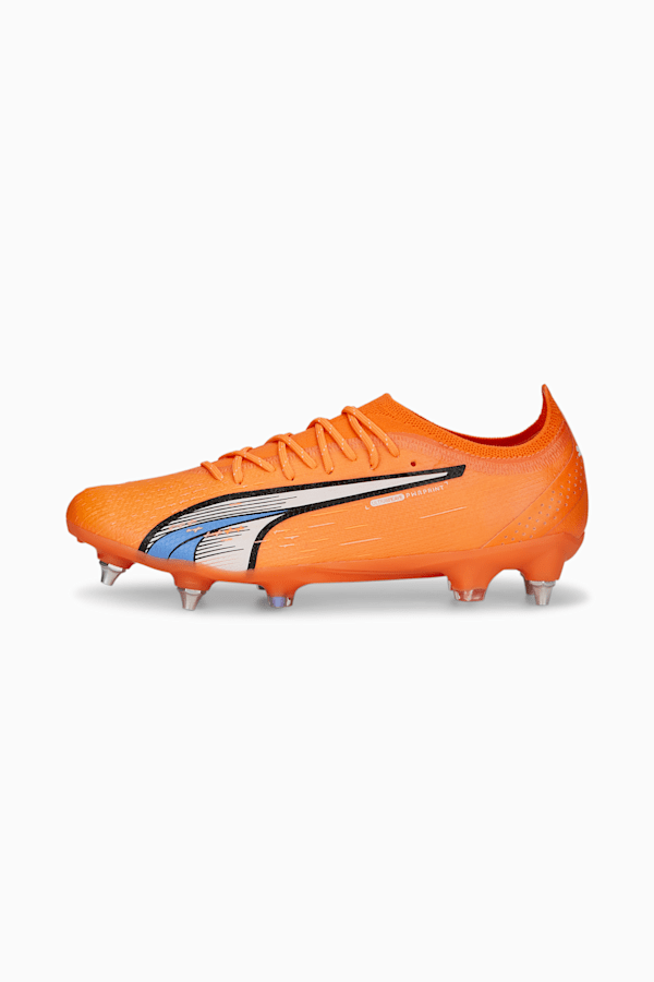 ULTRA ULTIMATE MxSG Football Boots Adults, Ultra Orange-PUMA White-Blue Glimmer, extralarge