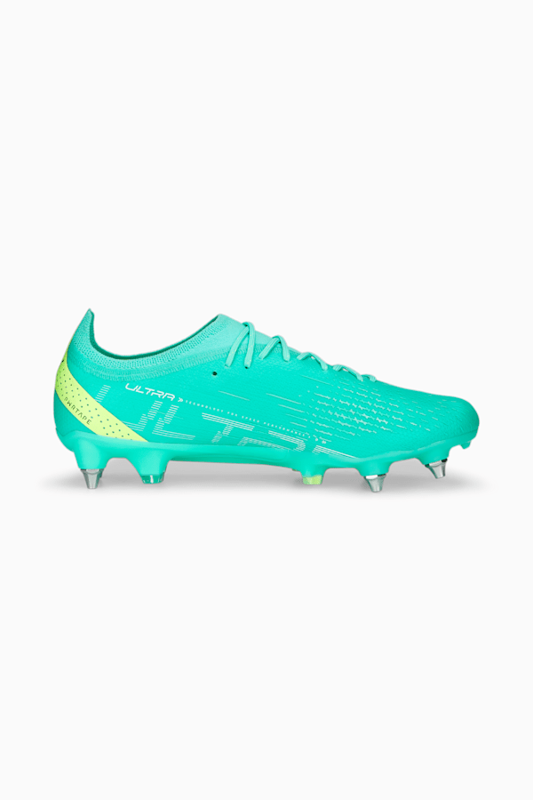 ULTRA ULTIMATE MxSG Football Boots Adults, Electric Peppermint-PUMA White-Fast Yellow, extralarge