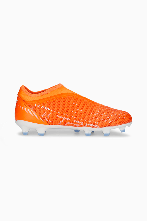 ULTRA Match LL FG/AG Football Boots Youth, Ultra Orange-PUMA White-Blue Glimmer, extralarge