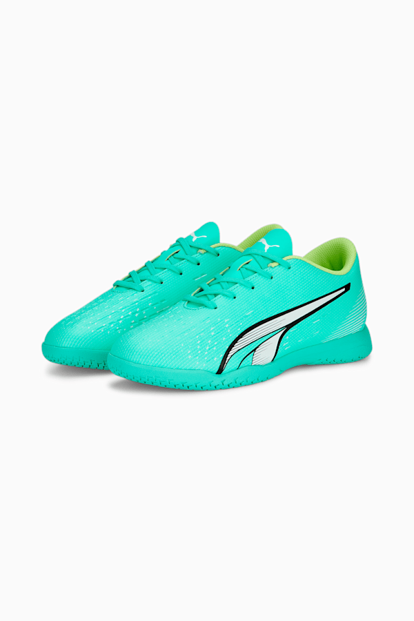 ULTRA Play IT Football Boots Youth, Electric Peppermint-PUMA White-Fast Yellow, extralarge