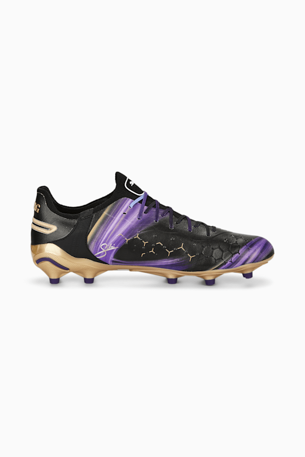 Purple and top gold pumas