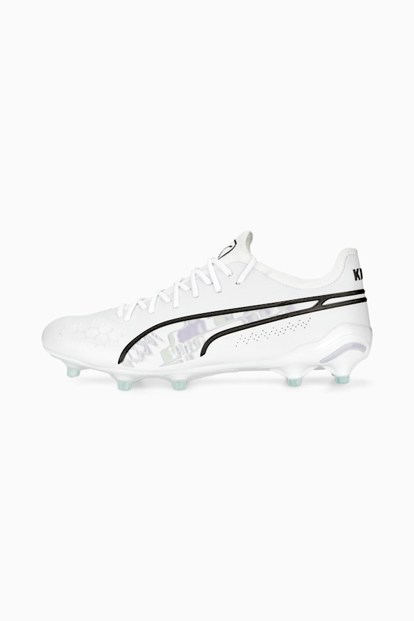 King Ultimate Brilliance FG/AG Women's Football Boots, PUMA White-PUMA Black-Spring Lavender, extralarge