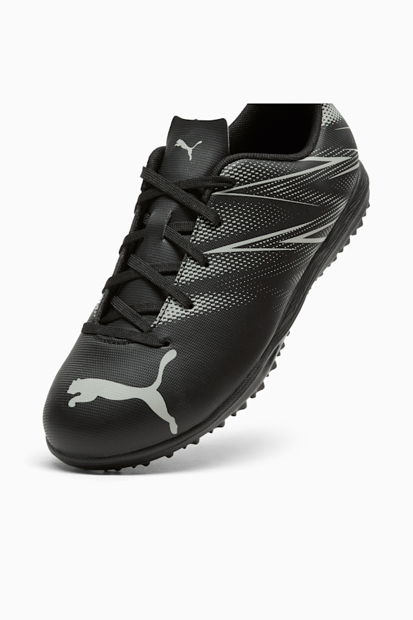 ATTACANTO TT Big Kids' Soccer Cleats, PUMA Black-Silver Mist, extralarge