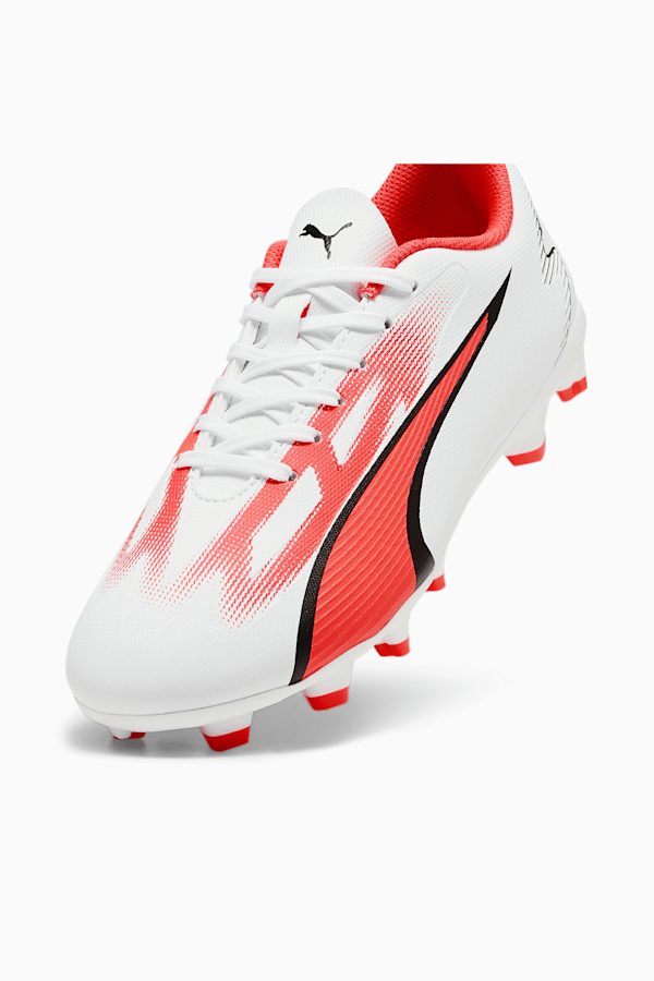 ULTRA PLAY FG/AG Youth Football Boots, PUMA White-PUMA Black-Fire Orchid, extralarge