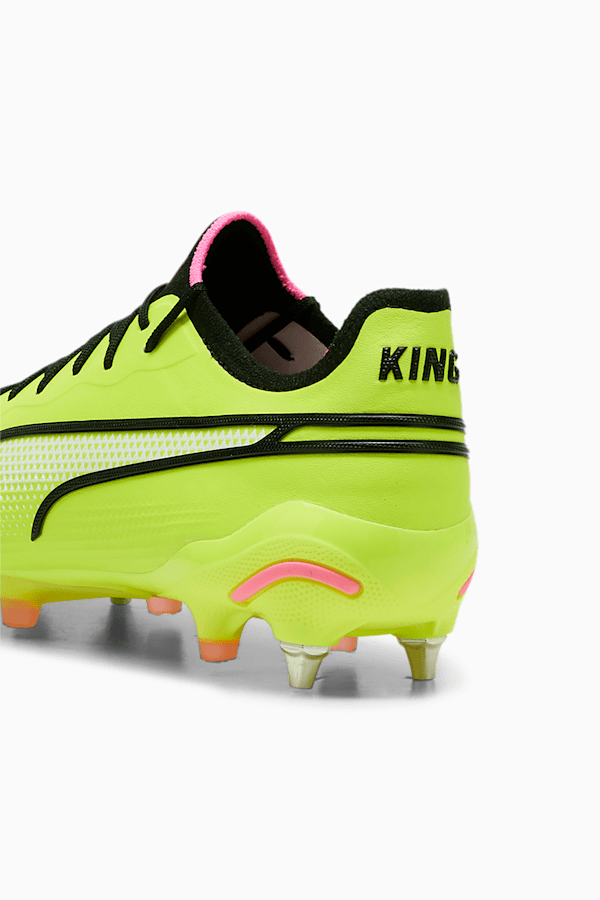 KING ULTIMATE MxSG Football Boots, Electric Lime-PUMA Black-Poison Pink, extralarge