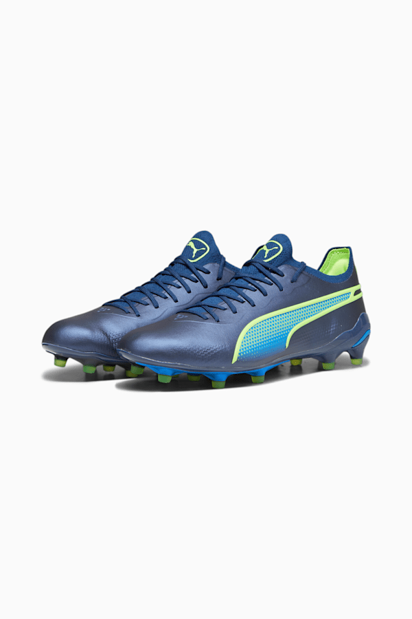 KING ULTIMATE FG/AG Football Boots, Persian Blue-Pro Green-Ultra Blue, extralarge