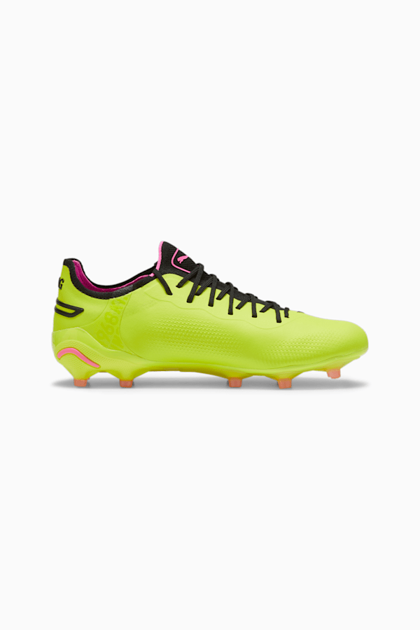 KING ULTIMATE FG/AG Women's Football Boots, Electric Lime-PUMA Black-Poison Pink, extralarge