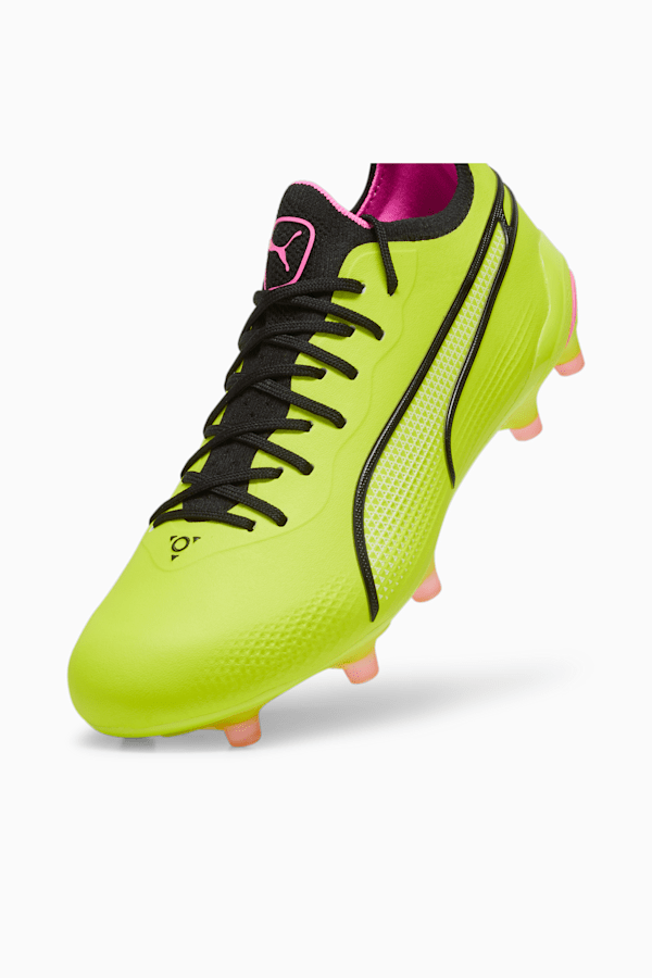 KING ULTIMATE FG/AG Women's Football Boots, Electric Lime-PUMA Black-Poison Pink, extralarge