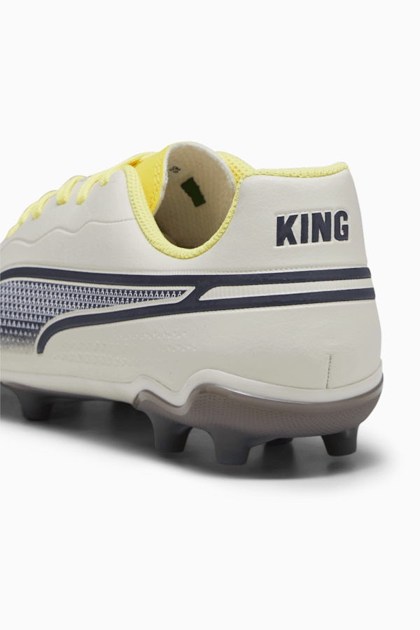 KING MATCH FG/AG Youth Football Boots, Alpine Snow-Asphalt-Yellow Blaze, extralarge-GBR