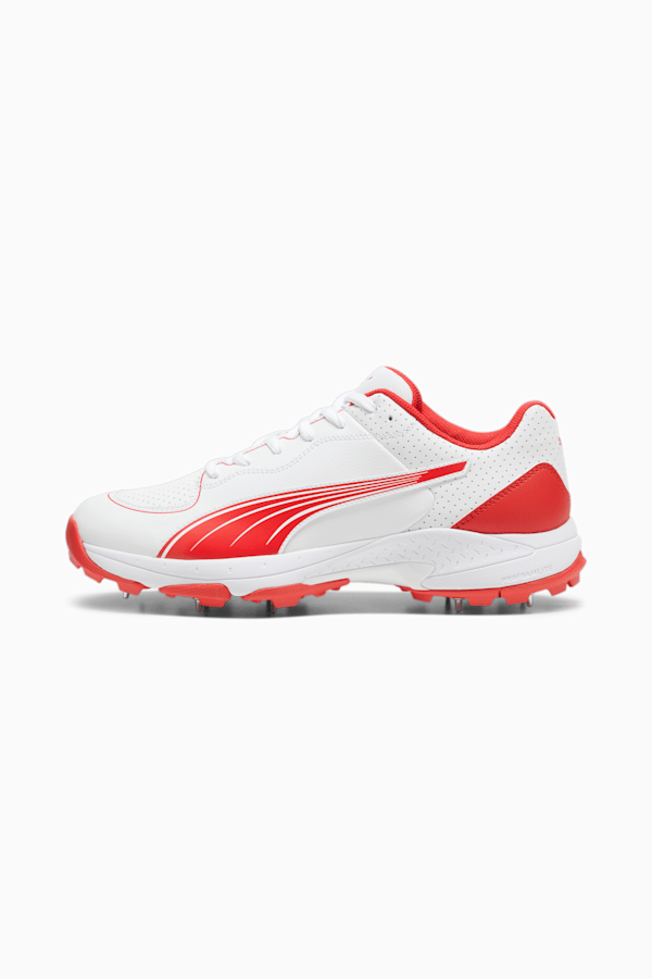 PUMA Spike 24.2 Cricket Shoes, PUMA White-PUMA Red, extralarge-GBR