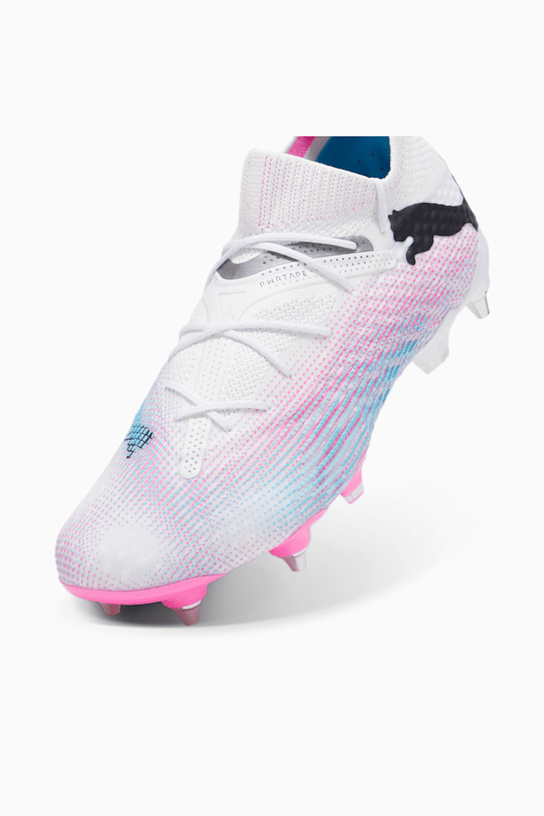 FUTURE 7 ULTIMATE MxSG Football Boots, PUMA White-PUMA Black-Poison Pink, extralarge