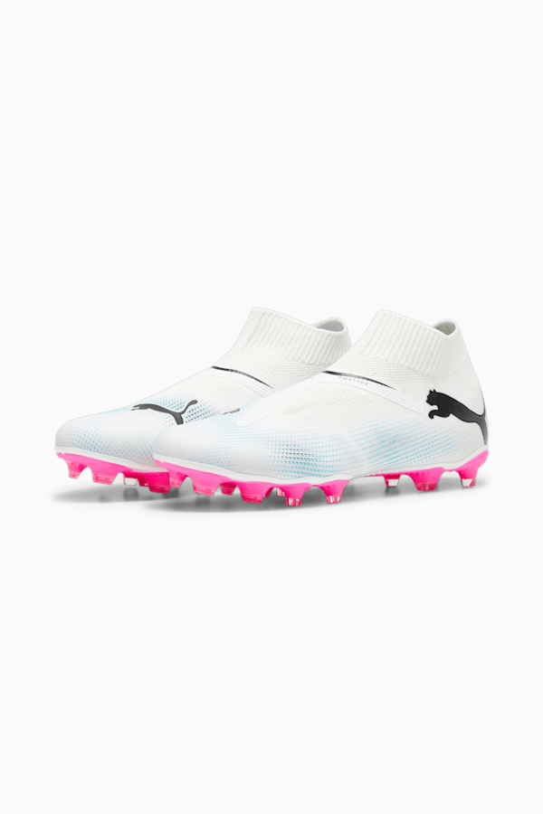 FUTURE 7 MATCH FG/AG Laceless Football Boots, PUMA White-PUMA Black-Poison Pink, extralarge-GBR