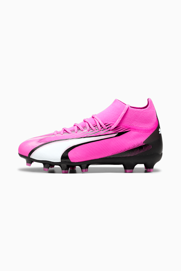 ULTRA PRO FG/AG Youth Football Boots, Poison Pink-PUMA White-PUMA Black, extralarge