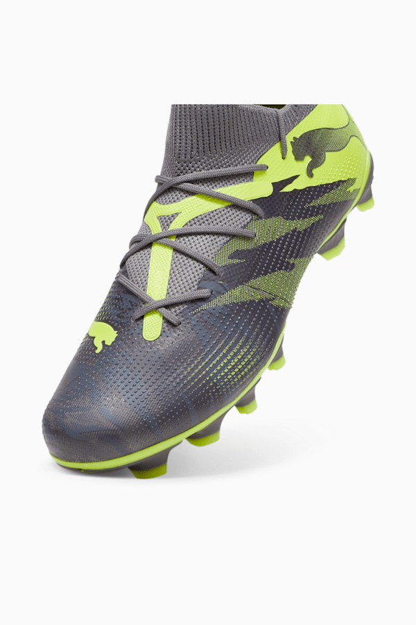 FUTURE 7 MATCH RUSH FG/AG Football Boots, Strong Gray-Cool Dark Gray-Electric Lime, extralarge