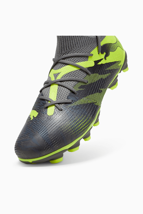 FUTURE 7 Match Rush Youth FG/AG Football Boots, Strong Gray-Cool Dark Gray-Electric Lime, extralarge-GBR