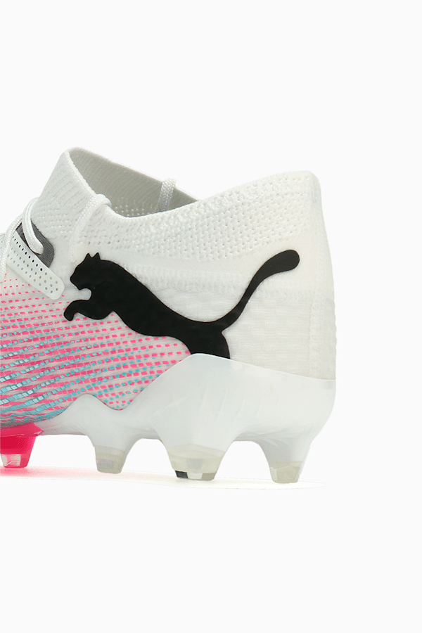 FUTURE 7 ULTIMATE LOW FG/AG Football Boots, PUMA White-PUMA Black-Poison Pink-Bright Aqua-Silver Mist, extralarge-GBR