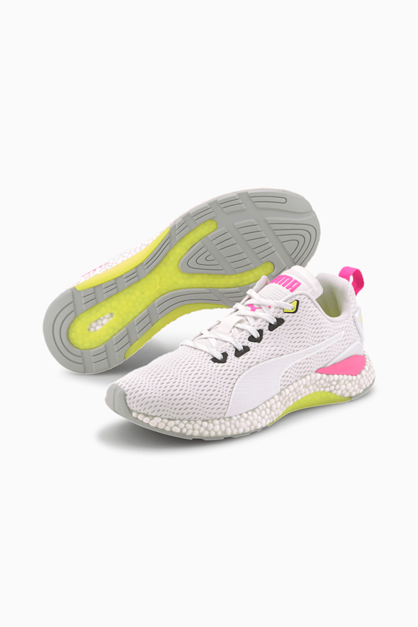 HYBRID Runner v2 Running Shoes, Puma White-Yellow Alert-High Rise-Luminous Pink, extralarge