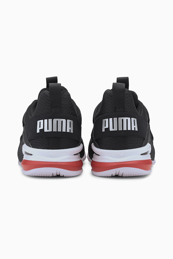 Axelion Mesh Youth Shoes, Puma Black-Puma Silver-High Risk Red, extralarge