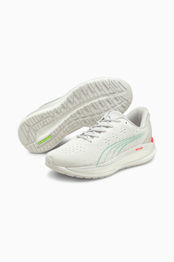 Magnify Nitro Women's Running Sneakers, Nimbus Cloud-Green Glare, extralarge