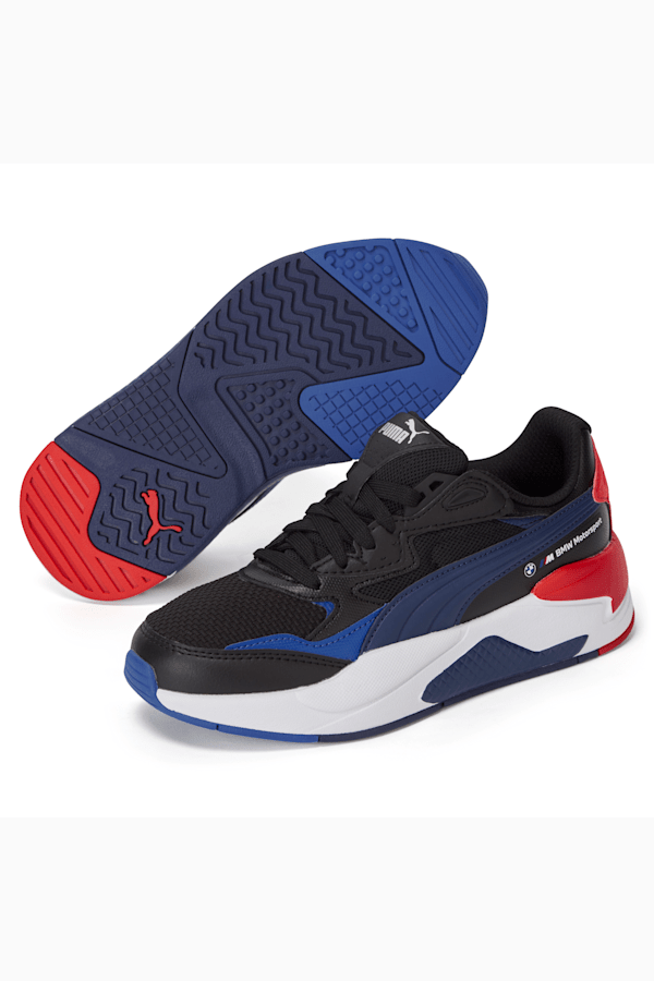 BMW M Motorsport X-Ray Speed Youth Motorsport Shoes, Puma Black-Strong Blue-Estate Blue, extralarge-GBR