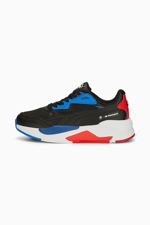 BMW M Motorsport X-Ray Speed Youth Motorsport Shoes, PUMA Black-Pro Blue-Pop Red, extralarge-GBR