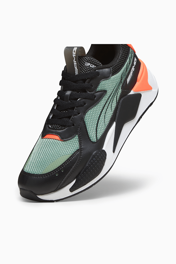Chaussures de sports autos RS-X Mercedes-AMG Petronas, PUMA Black-Dusty Green-Neon Sun, extralarge